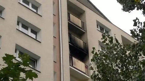 Pożar na balkonie przy Twardej
