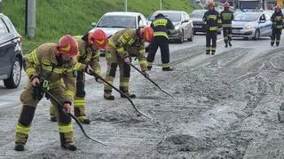 Rozlany beton na Wale Miedzeszyńskim 