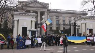 Protest przed ambasadą Rosji