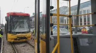 Zderzenie dwóch tramwajów na Woli