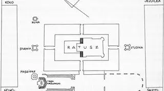 Plan ratusz i kramów z 1764 roku