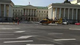 Na placu Bankowym lądował śmigłowiec LPR