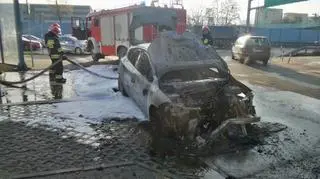 Pożar samochodu na Woli