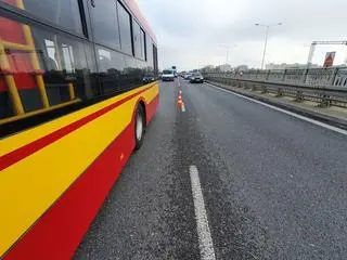 Zderzenie z udziałem autobusu na S8