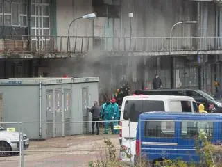 Pożar w centrum handlowym przy Towarowej