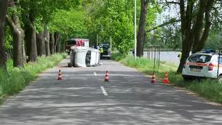 Potrącenie rowerzystki w Falentach