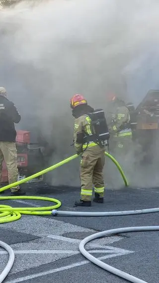 Pożar sklepu spożywczego na Bielanach