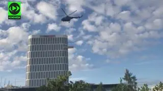 Helikopter w centrum Warszawy