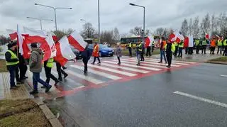 Protest rolników na wjeździe do Warszawy