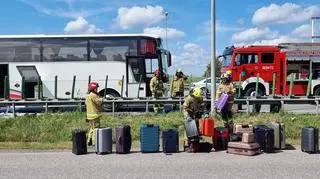 Pożar autokaru przewożącego dzieci