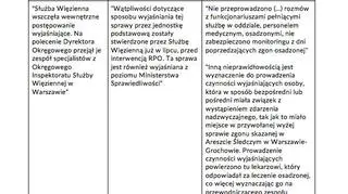 Sprawa śmierci Agnieszki Pysz. Stanowiska wiceministra, Służby Więziennej i Rzecznika Praw Obywatelskich