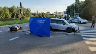 Zderzenie z udziałem motocyklisty we Włochach