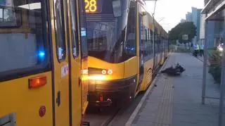 Zderzenie tramwaju z motocyklem