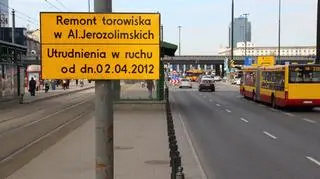 Zwężenie w Al. Jerozolimskich