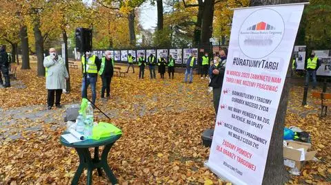 Protest branży targowej przed KPRM