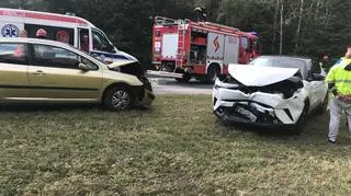 Zderzenie trzech samochodów na Marywilskiej