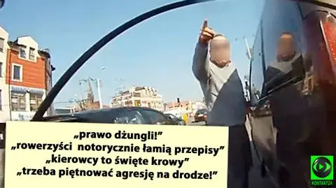 "Prawo dżungli". Lawina komentarzy po nagraniu starcia kierowcy z rowerzystą