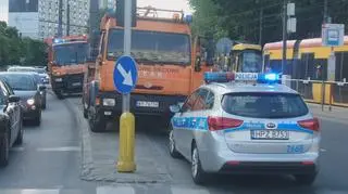 Wypadek autobusu i tramwaju na Marszałkowskiej