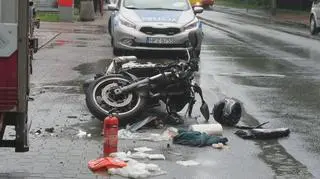 Wypadek z udziałem motocyklisty