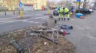 Szkody po kolizji autobusu 