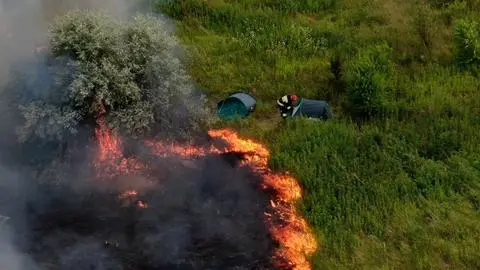 Tysiące pożarów traw na Mazowszu od początku roku