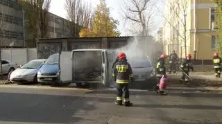 Pożar samochodu na Mokotowie