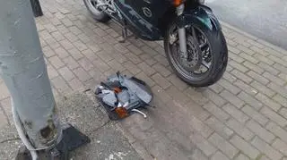 Zderzenie motocykla z samochodem 