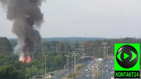 Pożar przy Trasie Siekierkowskiej