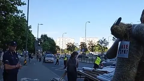 Nie dopuścili słomianych misiów na protest przeciw CPK. "Mogło dojść do samozapłonu"