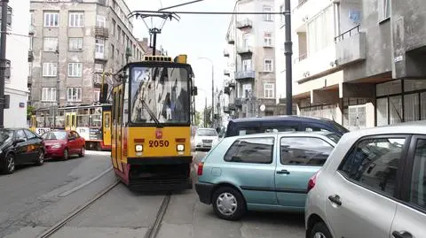 Volkswagen zablokował tramwaje na Środkowej