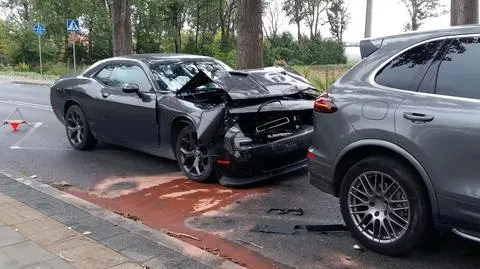 Kolizja z udziałem porsche na Zawadach