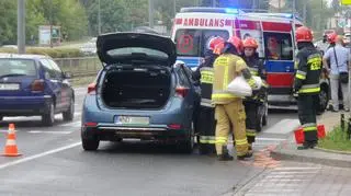 Zderzenie toyoty i porsche na Grójeckiej