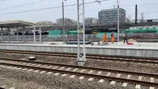 Prace na stacji Warszawa Główna