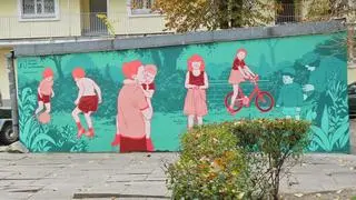 Mural "Dzieci Muranowa" w alei "Solidarności"