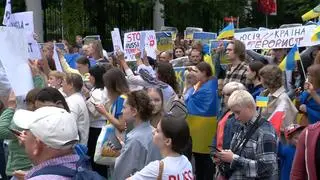 Protest przed Ambasadą Rosji 