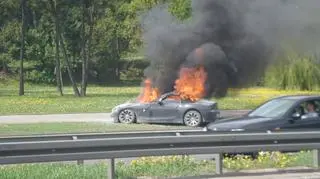 Pożar sportowego BMW