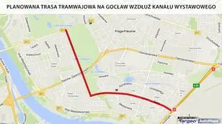 Planowana trasa tramwajowa na Gocław