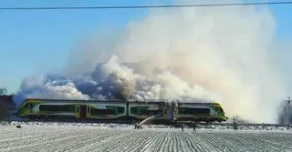 Szynobus spłonął w drodze na przegląd techniczny