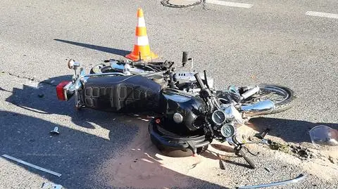 Wypadek na Bielanach. Motocyklista trafił do szpitala