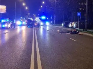 Wypadek z udziałem motocyklisty