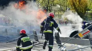 Akcja strażaków przy Wisłostradzie