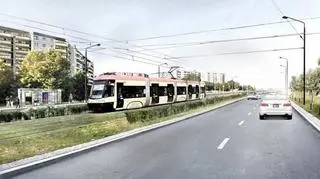 Wizualizacja trasy tramwajowej w ul. Bora-Komorowskiego