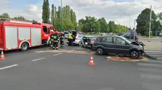 Wypadek na skrzyżowaniu Banacha i Żwirki i Wigury