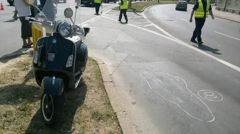 Gwałtowne hamowanie skutera. Jedna osoba w szpitalu