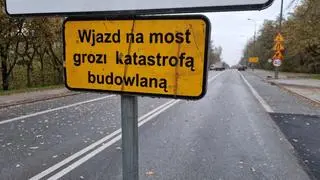 Zamknięty wiadukt w ciągu Marywilskiej