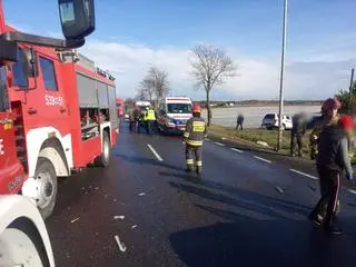 Zderzenie na DK62 w Trębkach Starych