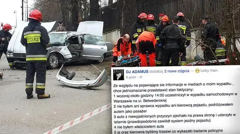 Jaguar na latarni. Znany DJ na miejscu pasażera