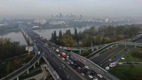 Trasa Łazienkowska w korku