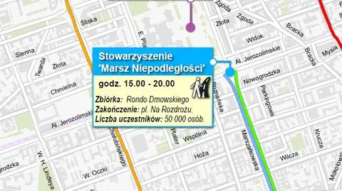 Centrum zamknięte przez marsz