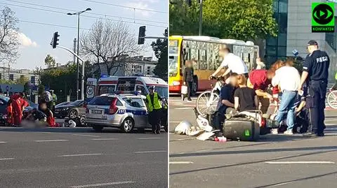 Wypadek na Woli. Kierujący skuterem w szpitalu